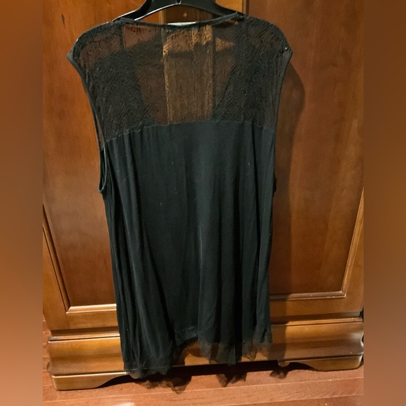 Signature Collection Black Sleeveless Lace Top Size 1X - Picture 4 of 9